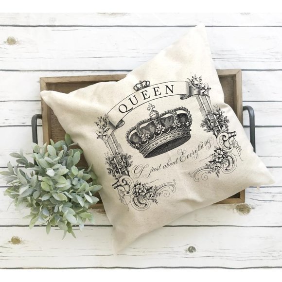Queen of Everything Pillow Cover, IndoorOutdoor - Picture 1 of 3
